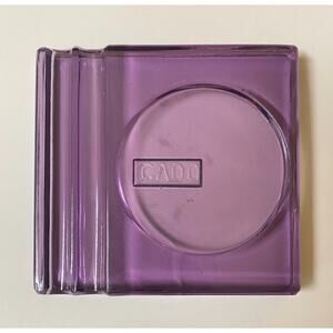 VTG CADO Fountain Pen Single Well Inkwell Holder Purple Glass Desk Paperweight